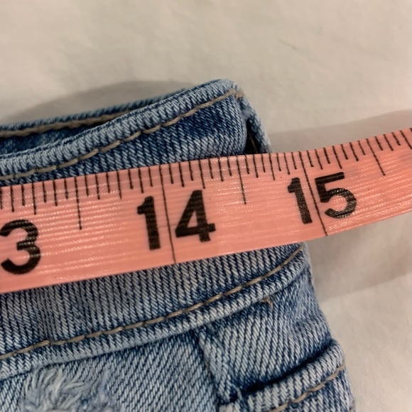 JUST USA distress fray cut off denim shorts women’s size size 10 LARGE - Picture 14 of 15